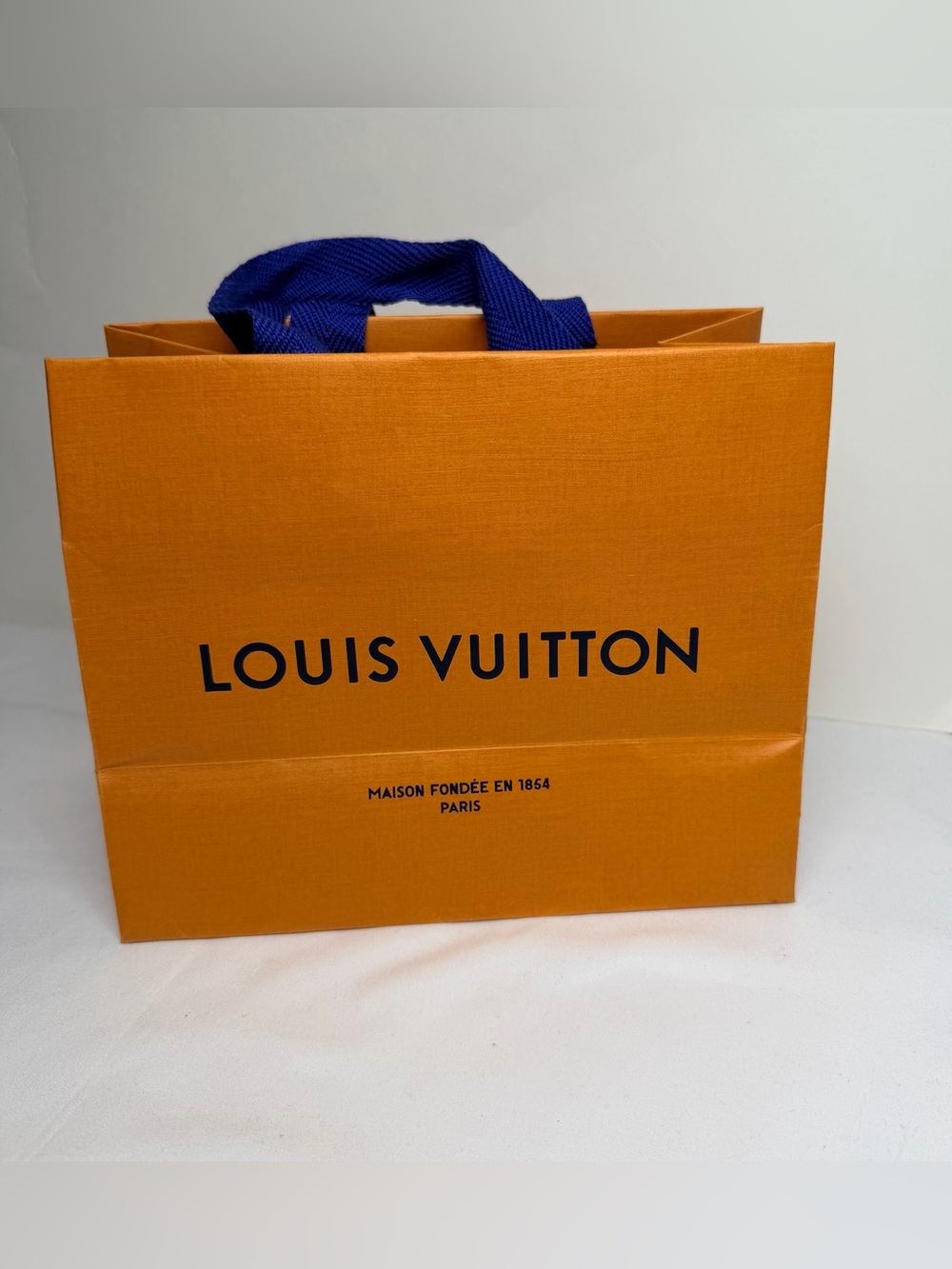 Louis Vuitton Orange Gift Bag with Blue Handles